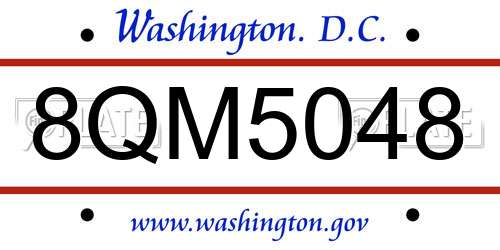 8QM5048 District Of Columbia License Plate