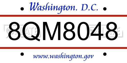 8QM8048 District Of Columbia License Plate