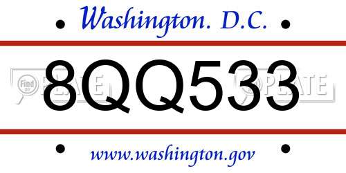 8QQ533 District Of Columbia License Plate