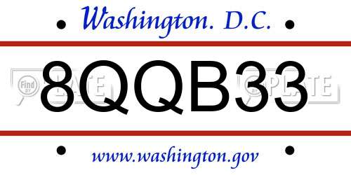 8QQB33 District Of Columbia License Plate