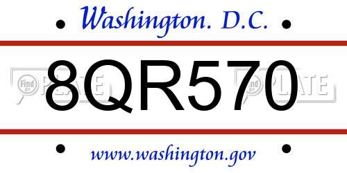 8QR570 District Of Columbia License Plate