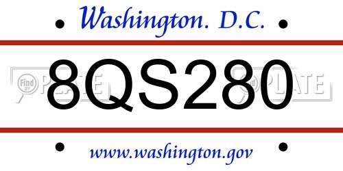 8QS280 District Of Columbia License Plate