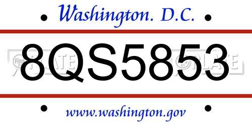 8QS5853 District Of Columbia License Plate