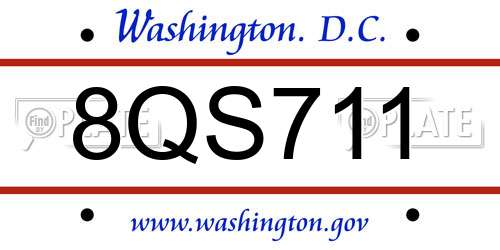 8QS711 District Of Columbia License Plate