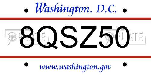 8QSZ50 District Of Columbia License Plate