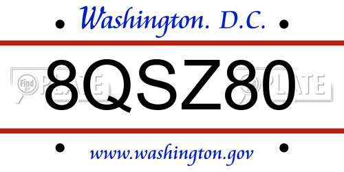 8QSZ80 District Of Columbia License Plate
