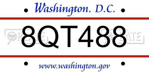 8QT488 District Of Columbia License Plate