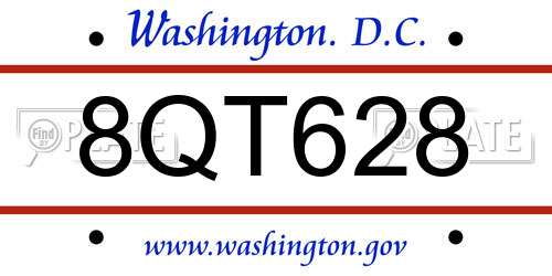 8QT628 District Of Columbia License Plate