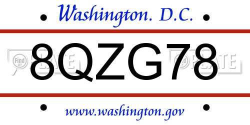 8QZG78 District Of Columbia License Plate