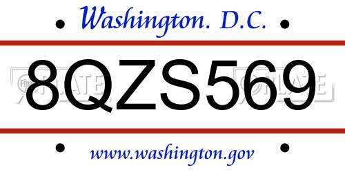 8QZS569 District Of Columbia License Plate