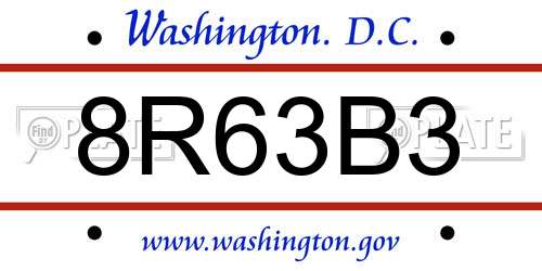 8R63B3 District Of Columbia License Plate