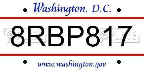 8RBP817 District Of Columbia License Plate