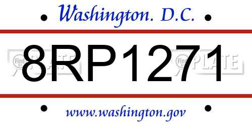8RP1271 District Of Columbia License Plate
