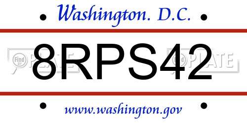 8RPS42 District Of Columbia License Plate
