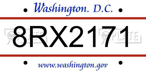 8RX2171 District Of Columbia License Plate