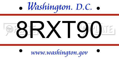 8RXT90 District Of Columbia License Plate