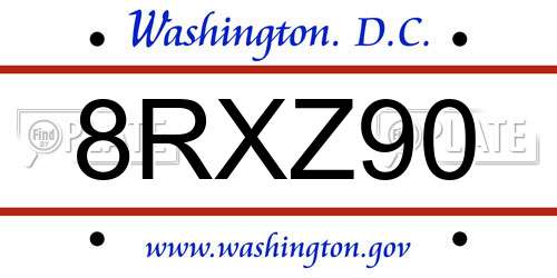 8RXZ90 District Of Columbia License Plate