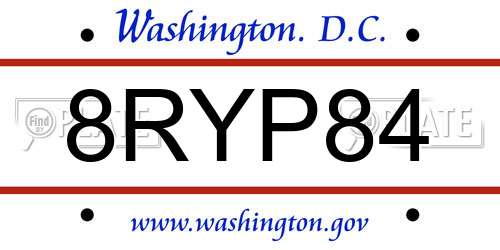 8RYP84 District Of Columbia License Plate