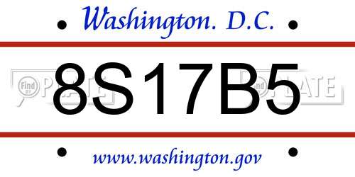 8S17B5 District Of Columbia License Plate