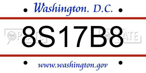 8S17B8 District Of Columbia License Plate