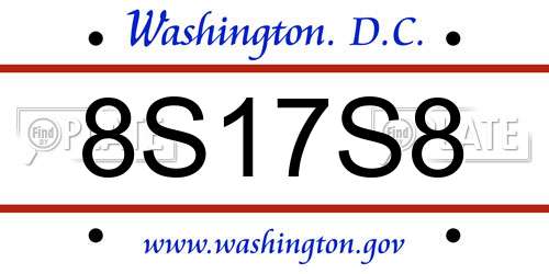 8S17S8 District Of Columbia License Plate