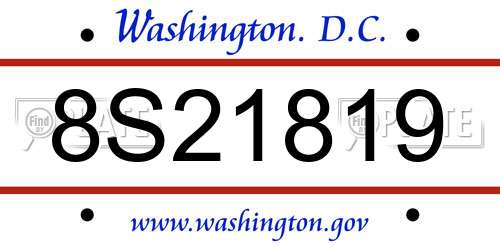 8S21819 District Of Columbia License Plate