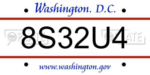 8S32U4 District Of Columbia License Plate