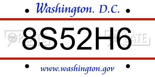 8S52H6 District Of Columbia License Plate