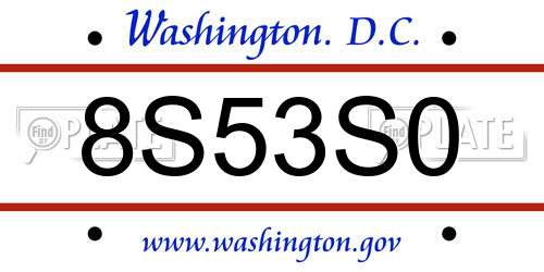 8S53S0 District Of Columbia License Plate