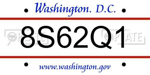 8S62Q1 District Of Columbia License Plate