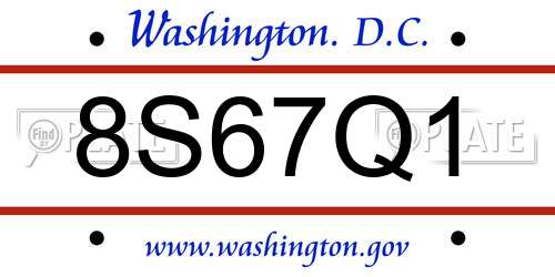 8S67Q1 District Of Columbia License Plate