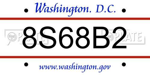 8S68B2 District Of Columbia License Plate