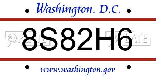 8S82H6 District Of Columbia License Plate