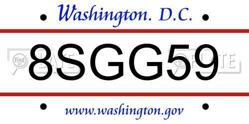 8SGG59 District Of Columbia License Plate