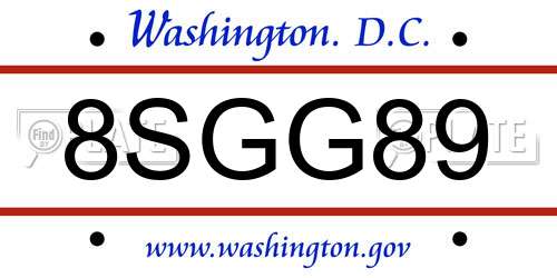 8SGG89 District Of Columbia License Plate