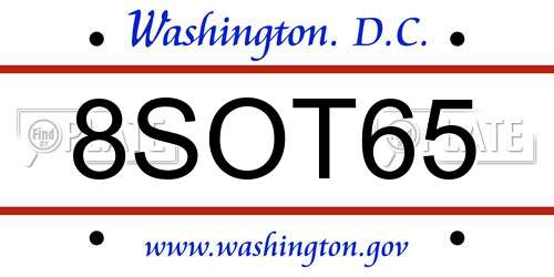8SOT65 District Of Columbia License Plate
