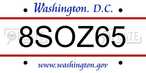 8SOZ65 District Of Columbia License Plate