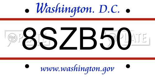 8SZB50 District Of Columbia License Plate