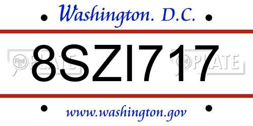 8SZI717 District Of Columbia License Plate