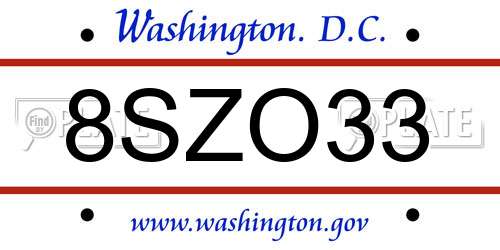 8SZO33 District Of Columbia License Plate