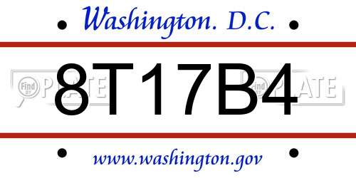 8T17B4 District Of Columbia License Plate