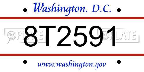 8T2591 District Of Columbia License Plate
