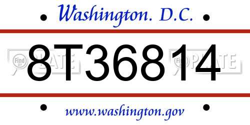 8T36814 District Of Columbia License Plate