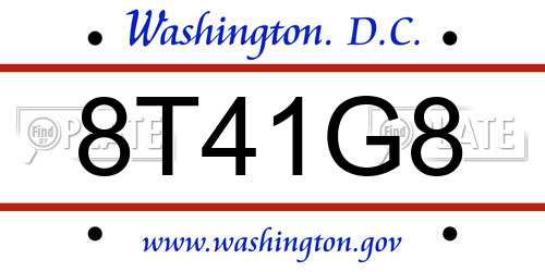 8T41G8 District Of Columbia License Plate