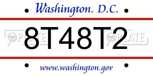 8T48T2 District Of Columbia License Plate