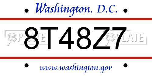 8T48Z7 District Of Columbia License Plate