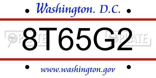 8T65G2 District Of Columbia License Plate