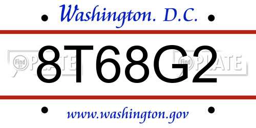 8T68G2 District Of Columbia License Plate