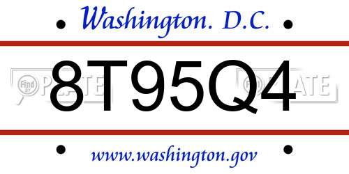 8T95Q4 District Of Columbia License Plate