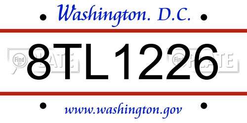 8TL1226 District Of Columbia License Plate